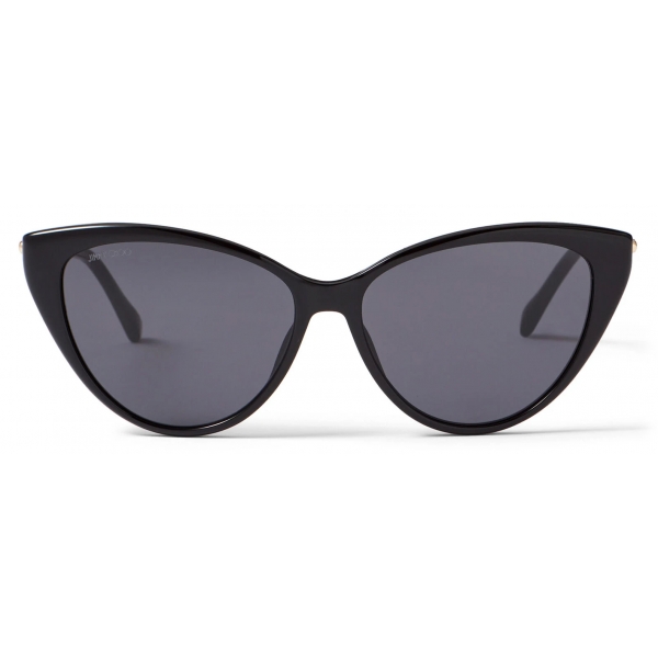 Jimmy Choo - Val - Black Cat-Eye Sunglasses with Glitter - Jimmy Choo Eyewear