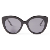 Jimmy Choo - Leone - Black Cat-Eye Sunglasses with JC Monogram - Jimmy Choo Eyewear