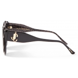 Jimmy Choo - Leone - Black Cat-Eye Sunglasses with JC Monogram - Jimmy Choo Eyewear