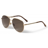 Jimmy Choo - Devan - Gold Havana Aviator Sunglasses with Glitter - Jimmy Choo Eyewear