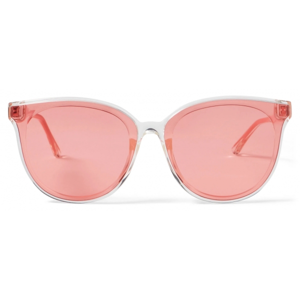 Jimmy Choo - Jaime - Coral Oval-Frame Sunglasses with Repeat Logo - Jimmy Choo Eyewear