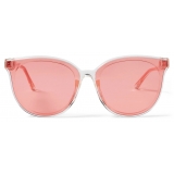 Jimmy Choo - Jaime - Coral Oval-Frame Sunglasses with Repeat Logo - Jimmy Choo Eyewear