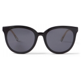 Jimmy Choo - Jaime - Black Oval-Frame Sunglasses with Repeat Logo - Jimmy Choo Eyewear