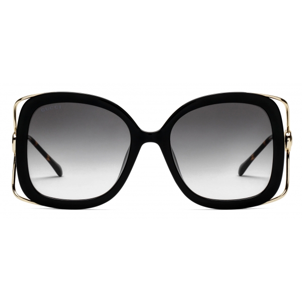 Gucci - Occhiali da Sole Rettangolari con Morsetto - Iniezione Nero - Gucci Eyewear
