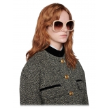 Gucci - Occhiali da Sole Rettangolari con Morsetto - Iniezione Beige - Gucci Eyewear