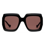 Gucci - Occhiali da Sole Rettangolari con Catena - Iniezione Nero - Gucci Eyewear