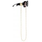 Gucci - Rectangular Sunglasses with Chain - Black Injection - Gucci Eyewear