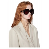 Gucci - Occhiali da Sole Rettangolari con Catena - Iniezione Nero - Gucci Eyewear