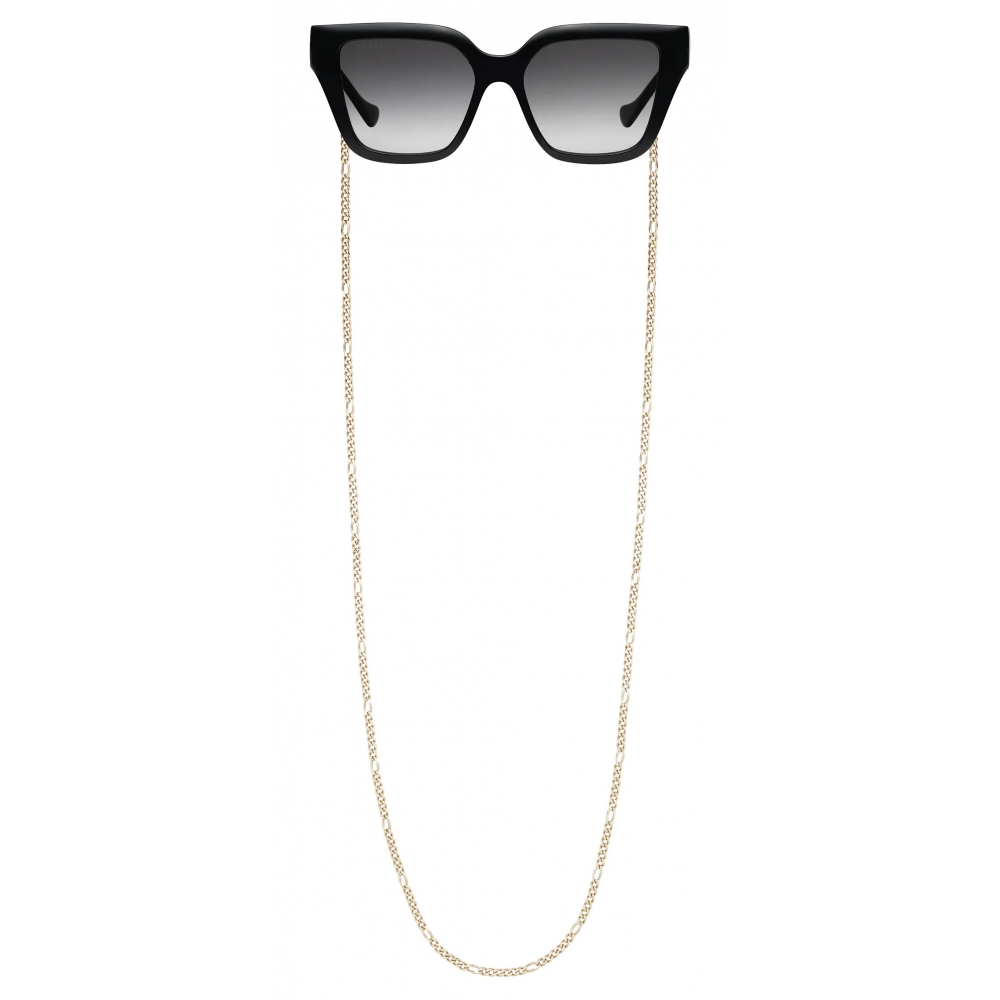 Rectangular-frame sunglasses in black injection