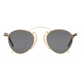 Gucci - Pince-nez Round-Frame Sunglasses - Gold Grey - Gucci Eyewear