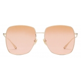 Gucci - Occhiali da Sole Rettangolari con Pendente - Oro Arancione Rosa - Gucci Eyewear