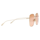 Gucci - Pince-nez Round-Frame Sunglasses - Gold Orange Pink - Gucci Eyewear