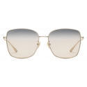 Gucci - Low Bridge Sunglasses - Gold Dark Blue Light Pink - Gucci Eyewear