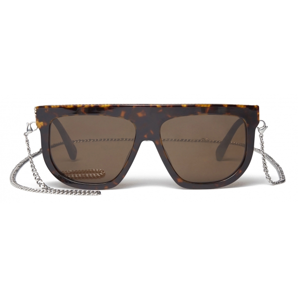 Stella McCartney - Geometric Sunglasses - Dark Havana Khaki Brown - Sunglasses - Stella McCartney Eyewear