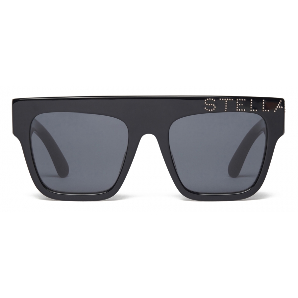 Stella McCartney - Occhiali da Sole Geometrici - Nero Lucido - Occhiali da Sole - Stella McCartney Eyewear