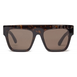 Stella McCartney - Geometric Sunglasses - Shiny Dark Havana Warm Brown - Sunglasses - Stella McCartney Eyewear