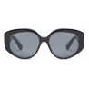 Stella McCartney - Occhiali da Sole Ovali - Nero lucido Grigio Fumo - Occhiali da Sole - Stella McCartney Eyewear