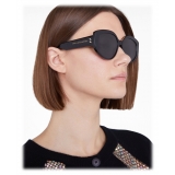 Stella McCartney - Oval Sunglasses - Shiny Black Smoke - Sunglasses - Stella McCartney Eyewear