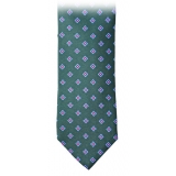 Fefè Napoli - Green Quatrefoil Gentleman Silk Tie - Ties - Handmade in Italy - Luxury Exclusive Collection