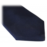 Fefè Napoli - Cravatta Seta Gentleman Tinta Unita Blu - Cravatte - Handmade in Italy - Luxury Exclusive Collection