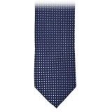 Fefè Napoli - Cravatta Seta Gentleman Pois Blu Azzurro - Cravatte - Handmade in Italy - Luxury Exclusive Collection