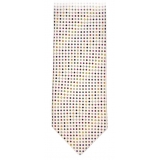 Fefè Napoli - White Multicolor Pois Gentleman Silk Tie - Ties - Handmade in Italy - Luxury Exclusive Collection