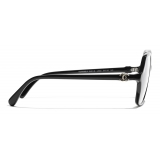 Chanel - Occhiali da Sole a Farfalla - Nero Oro Blu - Chanel Eyewear