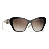 Chanel - Occhiali da Sole a Farfalla - Nero Marrone - Chanel Eyewear