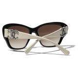 Chanel - Occhiali da Sole a Farfalla - Nero Marrone - Chanel Eyewear