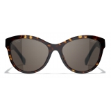 Chanel - Pantos Sunglasses - Dark Tortoise Brown - Chanel Eyewear