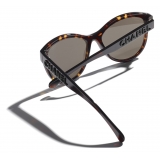 Chanel - Pantos Sunglasses - Dark Tortoise Brown - Chanel Eyewear