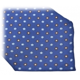 Fefè Napoli - Cravatta Seta Settepieghe Sfoderata Blu Royal - Cravatte - Handmade in Italy - Luxury Exclusive Collection