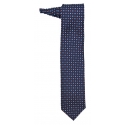 Fefè Napoli - Cravatta Seta Settepieghe Sfoderata Blu Notte - Cravatte - Handmade in Italy - Luxury Exclusive Collection