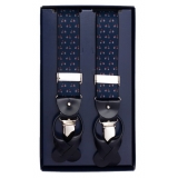 Fefè Napoli - Blue Special Dandy Suspenders - Braces - Handmade in Italy - Luxury Exclusive Collection