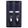 Fefè Napoli - Blue Lucky Horns Scaramantia Suspenders - Braces - Handmade in Italy - Luxury Exclusive Collection