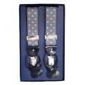 Fefè Napoli - Grey Elephant Dandy Suspenders - Braces - Handmade in Italy - Luxury Exclusive Collection