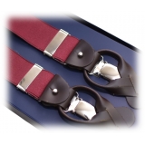Fefè Napoli - Bordeaux Satin Gentleman Suspenders - Braces - Handmade in Italy - Luxury Exclusive Collection