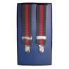 Fefè Napoli - Green Red Stripes Gentleman Suspenders - Braces - Handmade in Italy - Luxury Exclusive Collection