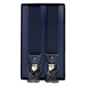 Fefè Napoli - Blue Pois Gentleman Suspenders - Braces - Handmade in Italy - Luxury Exclusive Collection