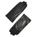 Fefè Napoli - Men's Black Leather Gloves - Gloves - Handmade in Italy - Luxury Exclusive Collection