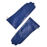 Fefè Napoli - Royal Blue Leather Woman Gloves - Gloves - Handmade in Italy - Luxury Exclusive Collection