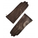 Fefè Napoli - Brown Leather Woman Gloves - Gloves - Handmade in Italy - Luxury Exclusive Collection