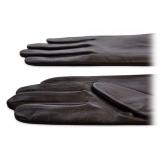 Fefè Napoli - Brown Leather Woman Gloves - Gloves - Handmade in Italy - Luxury Exclusive Collection