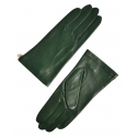 Fefè Napoli - Olive Green Leather Woman Gloves - Gloves - Handmade in Italy - Luxury Exclusive Collection