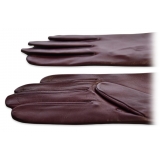 Fefè Napoli - Wine Leather Woman Gloves - Gloves - Handmade in Italy - Luxury Exclusive Collection