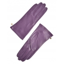 Fefè Napoli - Violet Leather Woman Gloves - Gloves - Handmade in Italy - Luxury Exclusive Collection