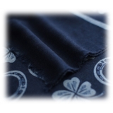 Fefè Napoli - Blue Napoli Scaramantia Wool Scarf - Scarves and Foulards - Handmade in Italy - Luxury Exclusive Collection