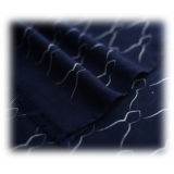 Fefè Napoli - Blue San Gennaro Scaramantia Wool Scarf - Scarves and Foulards - Handmade in Italy - Luxury Exclusive Collection