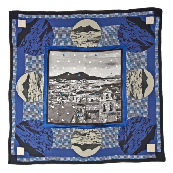 Fefè Napoli - Vesiuvus Wool Silk Shawl - Scarves and Foulards - Handmade in Italy - Luxury Exclusive Collection