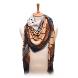 Fefè Napoli - Umberto Gallery Wool Silk Shawl - Scarves and Foulards - Handmade in Italy - Luxury Exclusive Collection
